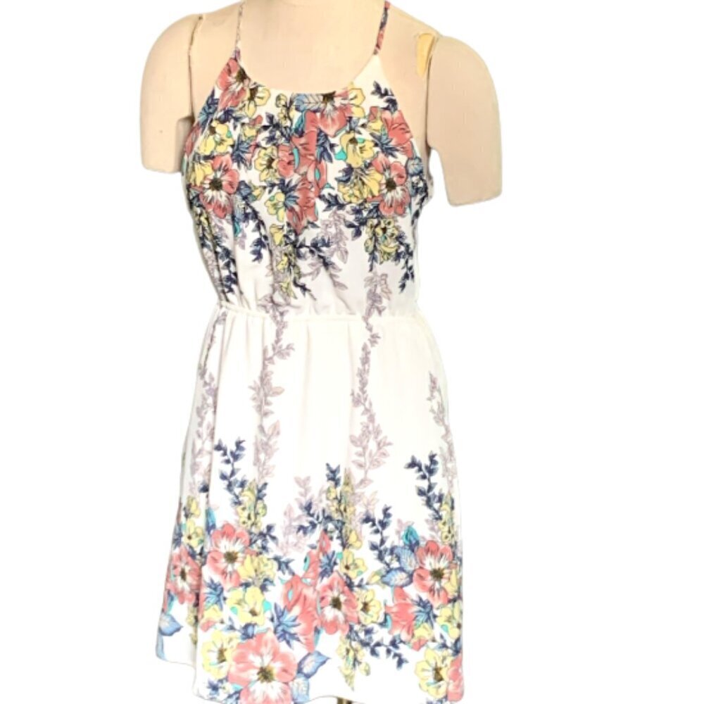 Papermoon‎ Sleeveless Spring Floral Halter Dress Sz L #109i